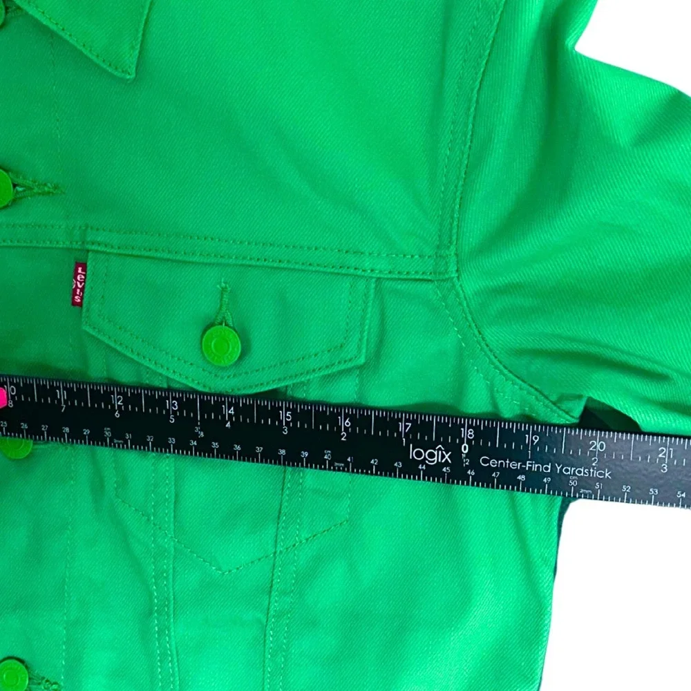 RARE Levis Limited Edition Trucker Jacket Mens M Neon Green Denim
